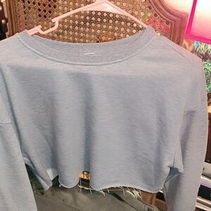 Light Blue Cropped Women's Top